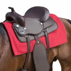 Tapis De Western*Westride - Tapis navajo coton/acrylique uni rouge